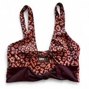 BeachRiot Leopard Print Bowie Twist Sports Bra